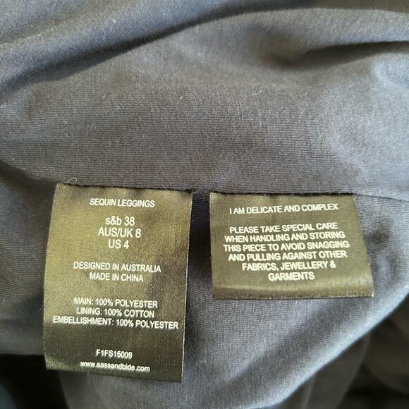 Sass & Bide Navy Blue Heavy Weight Sequin Pants - Picture 7 of 8